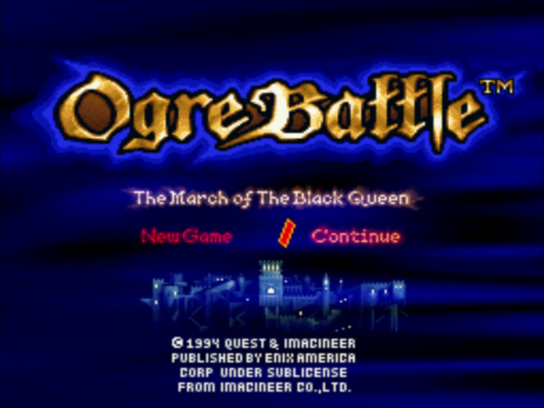 Ogre Battle March of the Black Queen title screen