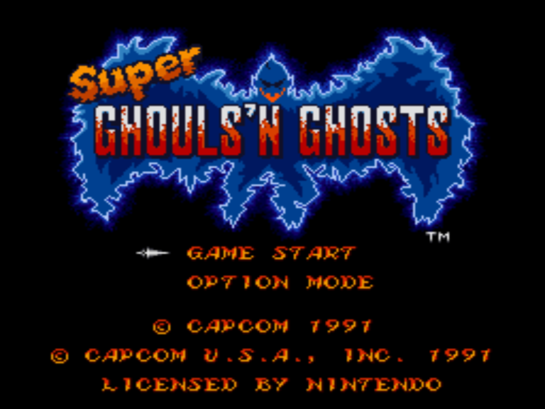 Super Ghouls and Ghosts title screen