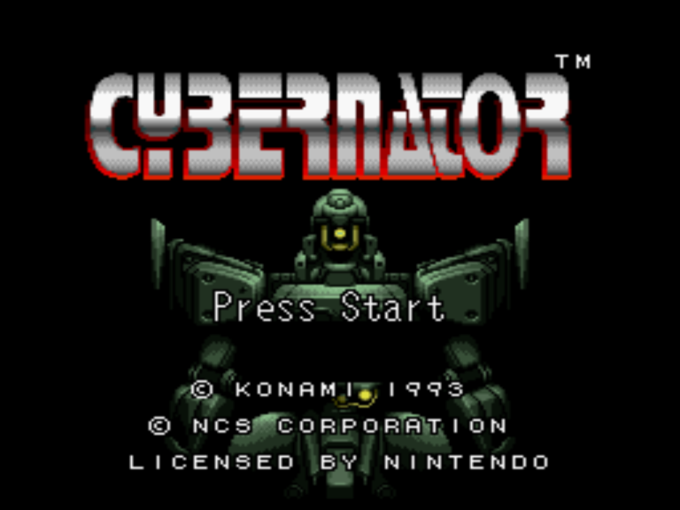 Cybernator title screen