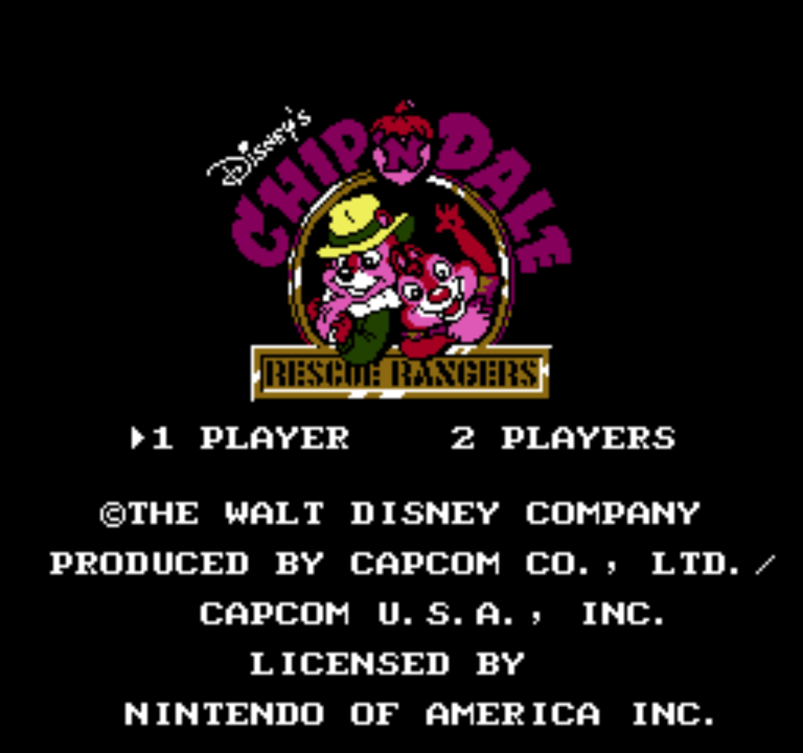 Chip N Dale Rescue Rangers title screen